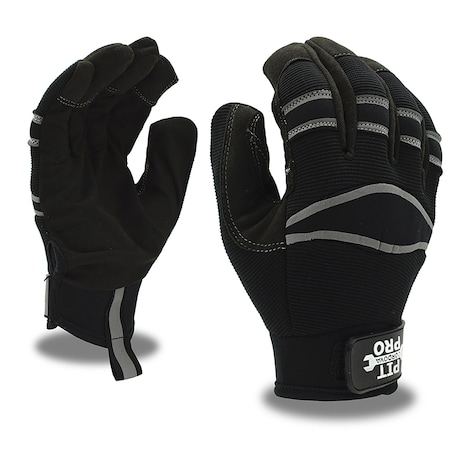 Cordova PIT PRO ACTIVITY GLOVE, BLACK SYNTHETIC LEATHER PALM, BLACK SPANDEX BACK, 12PK 77172